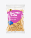 Matte Plastic Bag With Penne Pasta Mockup