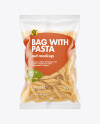 Matte Plastic Bag With Penne Pasta Mockup