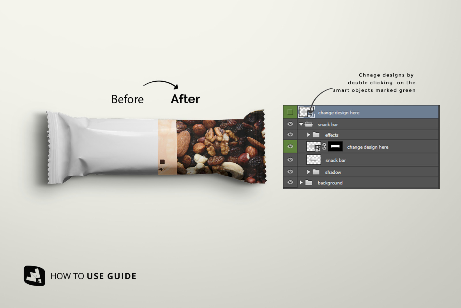 Organic Snack Bar Packaging Mockup Organic Snack Bar Packaging Mockup