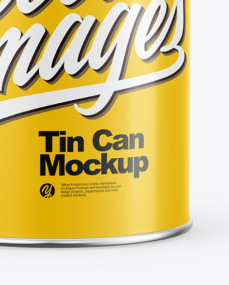 Glossy Tin Can Mockup