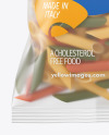 Matte Plastic Bag With Tricolor Penne Pasta Mockup