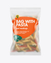 Frosted Plastic Bag With Tricolor Penne Pasta Mockup