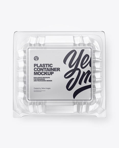 Transparent Plastic Container Mockup - Top View