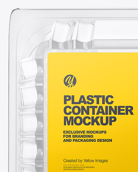 Transparent Plastic Container Mockup - Top View