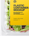 Transparent Plastic Container with Salad Mockup - Top View