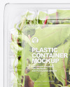 Transparent Plastic Container with Salad Mockup - Top View