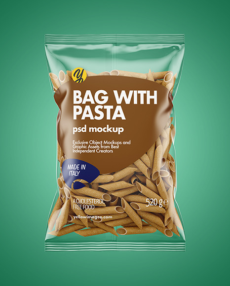 Whole Wheat Pennoni Rigati Pasta Bag Mockup