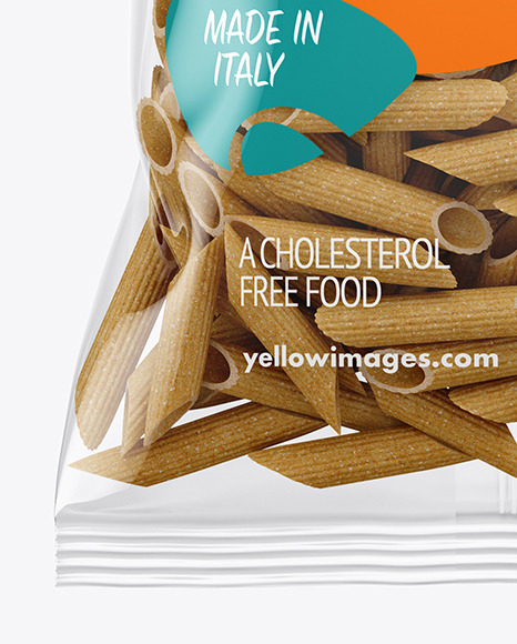 Whole Wheat Pennoni Rigati Pasta Bag Mockup