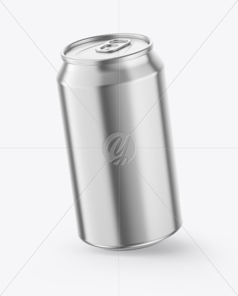 Glossy Metallic Drink Can Mockup