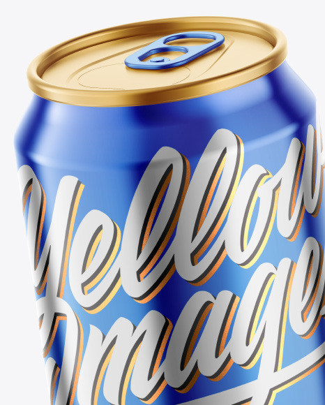 Glossy Metallic Drink Can Mockup