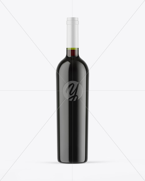 Green Glass Red Wine Bottle Mockup