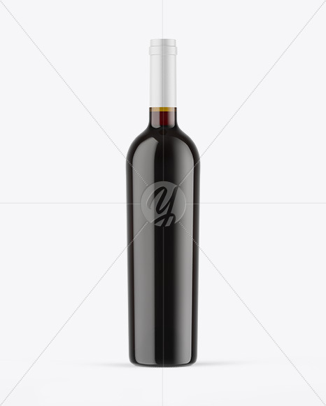 Antique Green Glass Red Wine Bottle Mockup