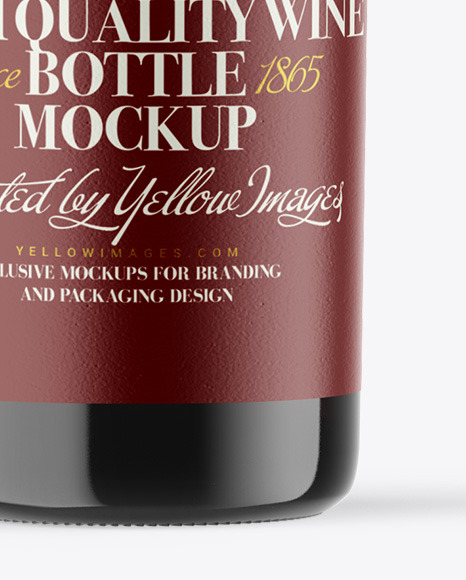 Antique Green Glass Red Wine Bottle Mockup