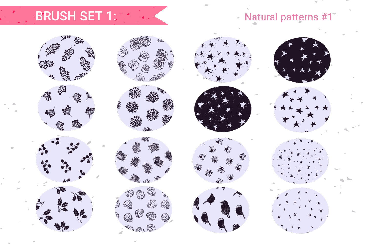 80 hand-drawn patterns for Procreate