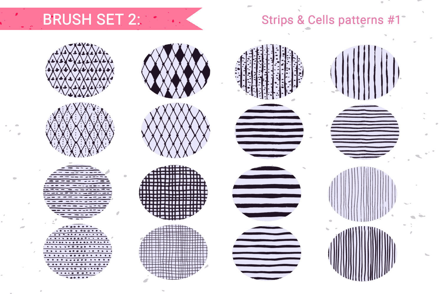 80 hand-drawn patterns for Procreate