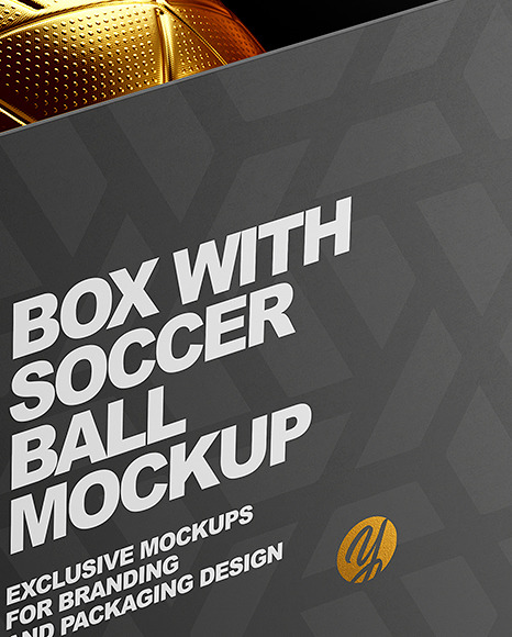 Box With Soccer Ball Mockup