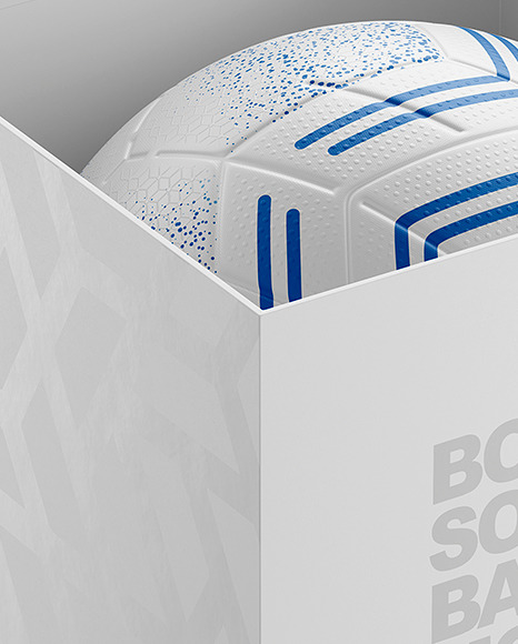 Box With Soccer Ball Mockup