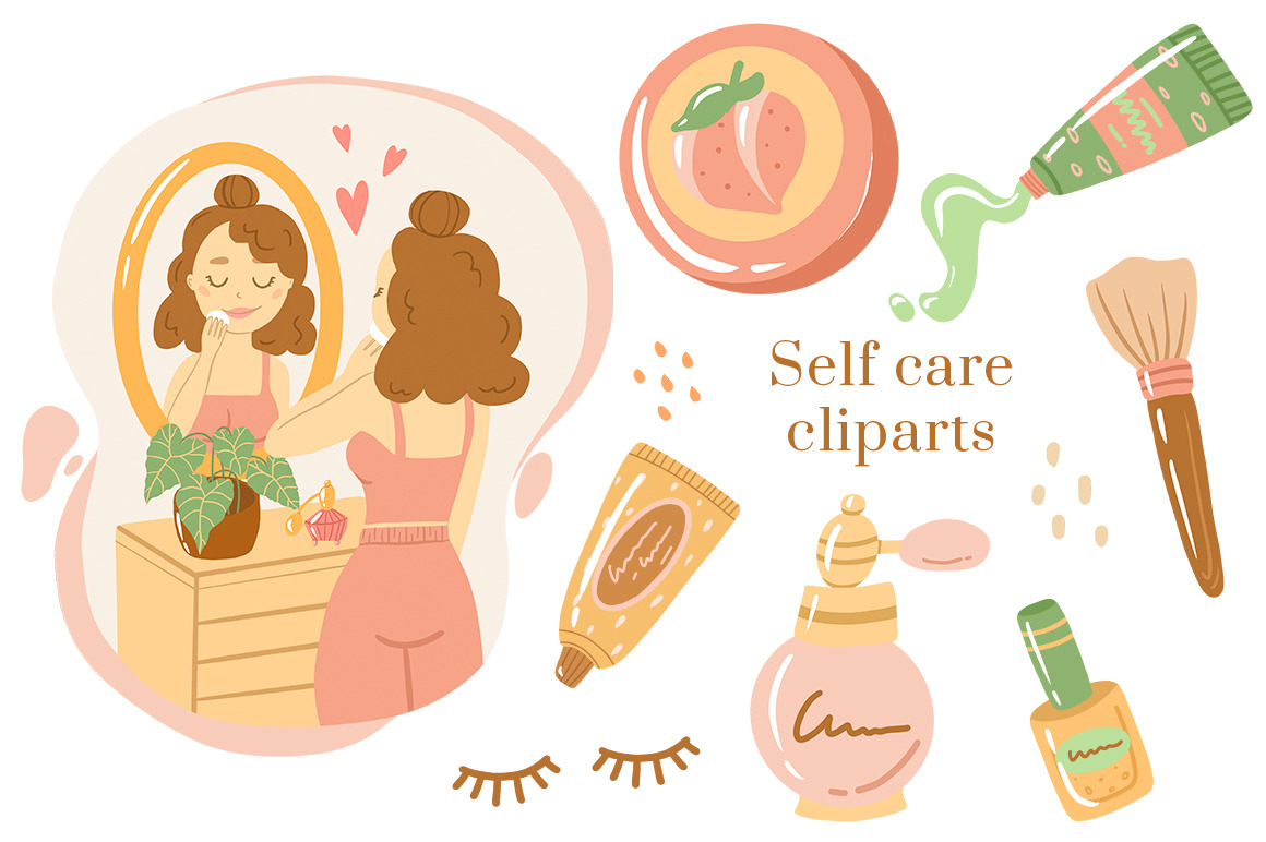 Happy at home. Woman's daily routine. Sweet home cliparts Happy at home. Woman's daily routine. Sweet home cliparts