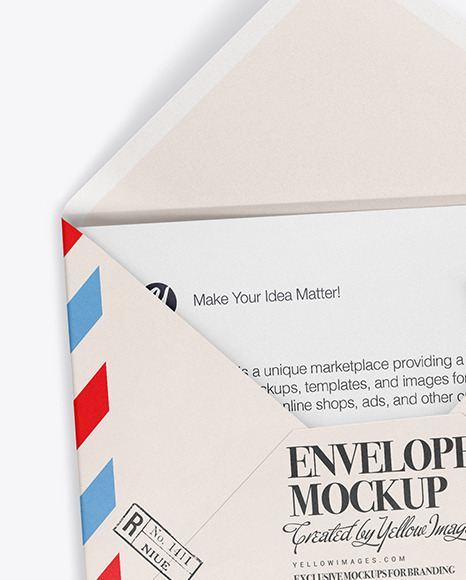 A5 Envelope and Two Cards Mockup