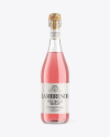 Clear Glass Lambrusco Bottle With Pink Wine Mockup