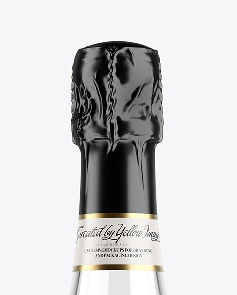 Clear Glass Lambrusco Bottle With Pink Wine Mockup