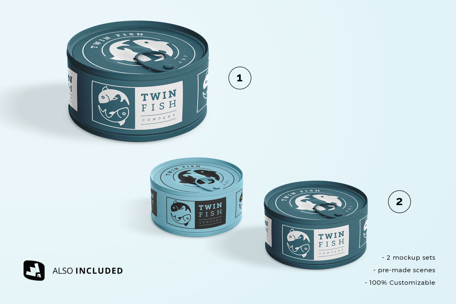 Circular Can Food Packaging Mockup