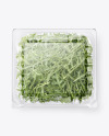 Transparent Plastic Container with Arugula Mockup - Top View