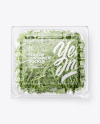 Transparent Plastic Container with Arugula Mockup - Top View