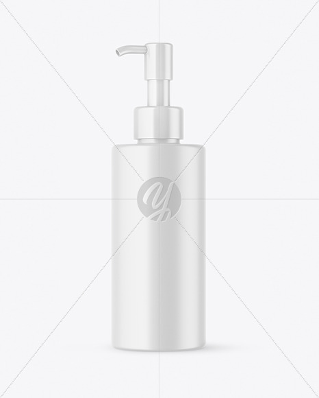 Matte Cosmetic Bottle with Pump Mockup