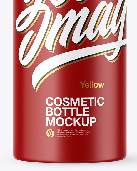 Matte Cosmetic Bottle with Pump Mockup