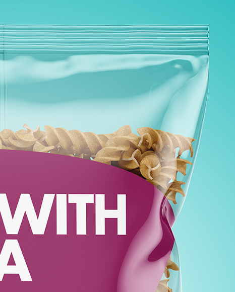 Whole Wheat Fusilli Pasta Bag Mockup