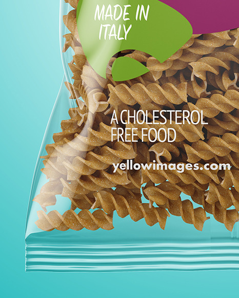 Whole Wheat Fusilli Pasta Bag Mockup