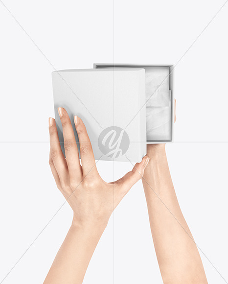 Gift Box in Hands Mockup Gift Box in Hands Mockup