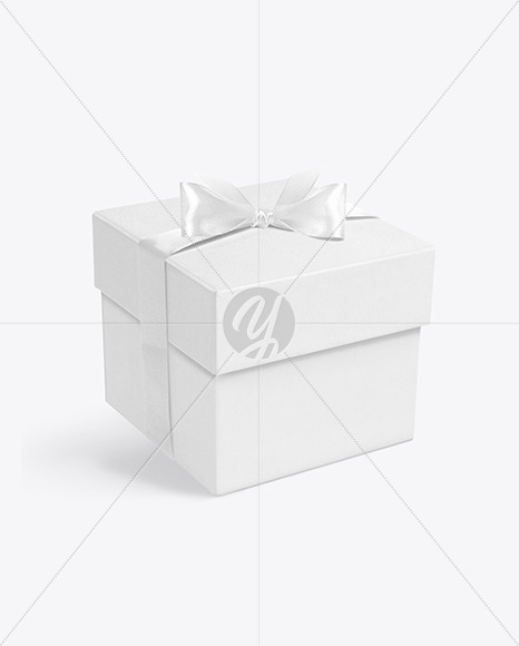 Square Gift Box w/ Bow Mockup