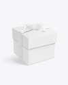 Square Gift Box w/ Bow Mockup