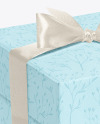 Square Gift Box w/ Bow Mockup