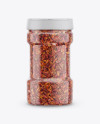 Round Plastic Spice Jar with Red Paprika Mockup - Front View