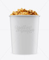 Matte Bucket with Caramel Popcorn Mockup - Front View