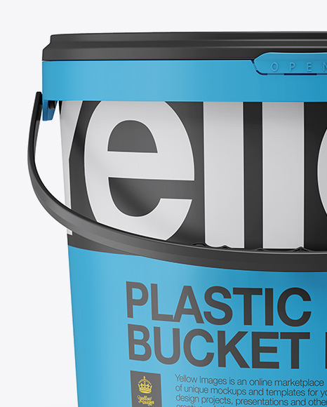 Matte Plastic Bucket Mockup - Front View