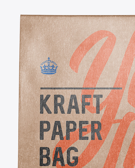 Kraft Paper Bag Mockup - Front View