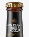 200ml Amber Glass Bottle with Drink Mockup