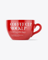 Glossy Coffee Cup Mockup - Front View