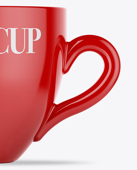 Glossy Coffee Cup Mockup - Front View