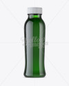 Green Plastic Bottle With Drink Mockup - Front View