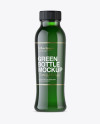 Green Plastic Bottle With Drink Mockup - Front View