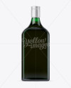 Square Green Glass Bottle With Red Liquor Mockup