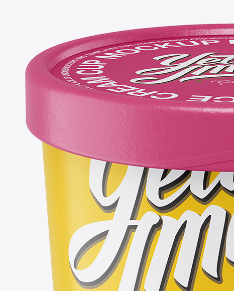 Ice Cream Carton Round Box - High-Angle Shot