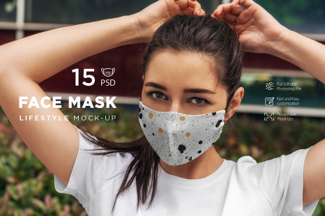 Face Mask MockUp Lifestyle - Apparel mockups