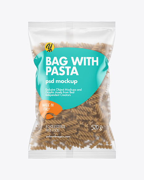 Whole Wheat Fusilli Pasta Matte Bag Mockup