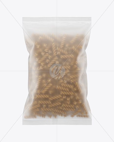 Whole Wheat Fusilli Pasta Frosted Bag Mockup